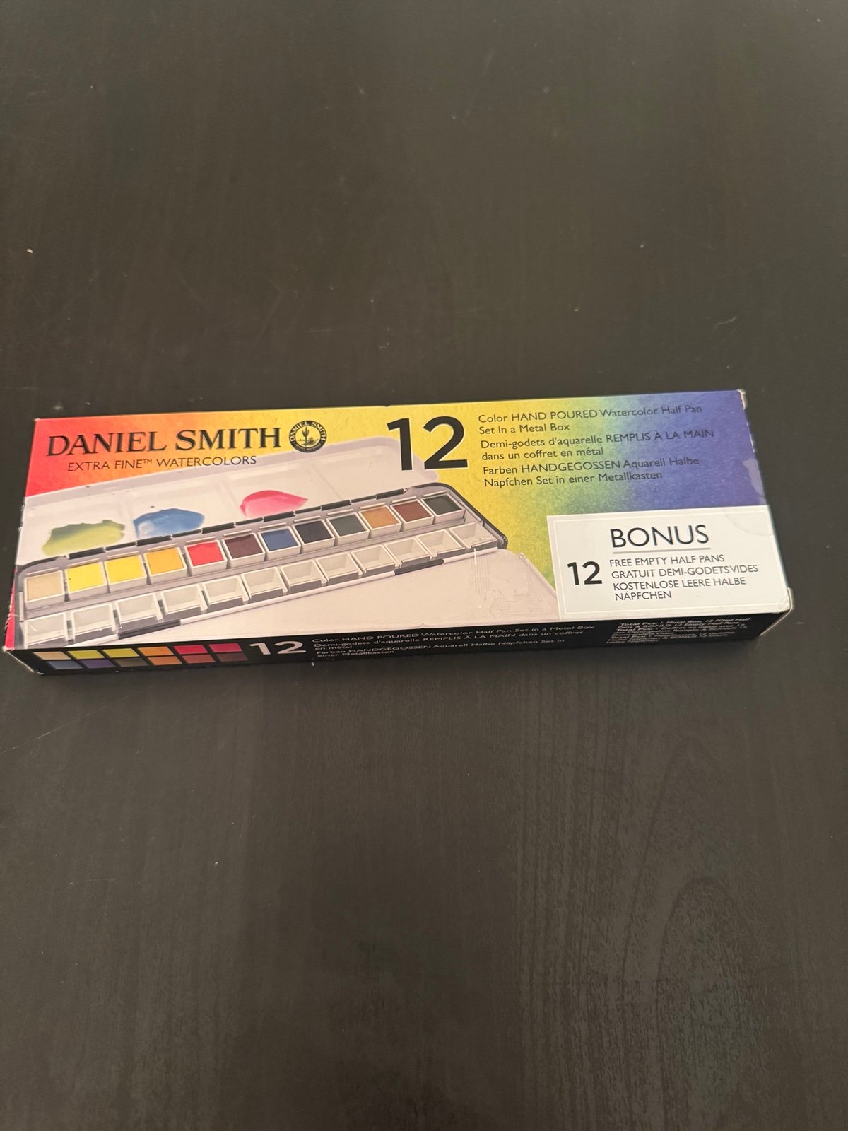 Daniel Smith Extra Fine Watercolor Half Pan Set of 12, Metal Tin Assorted