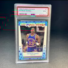 Patrick Ewing PSA 9 • 1989 Fleer Basketball Sticker #7 New York Knicks HOF