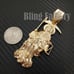 SAINT DEATH SANTA MUERTE Gold Pendant & 20 Full Iced Cuban Chain Necklace
