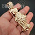 SAINT DEATH SANTA MUERTE Gold Pendant & 20 Full Iced Cuban Chain Necklace