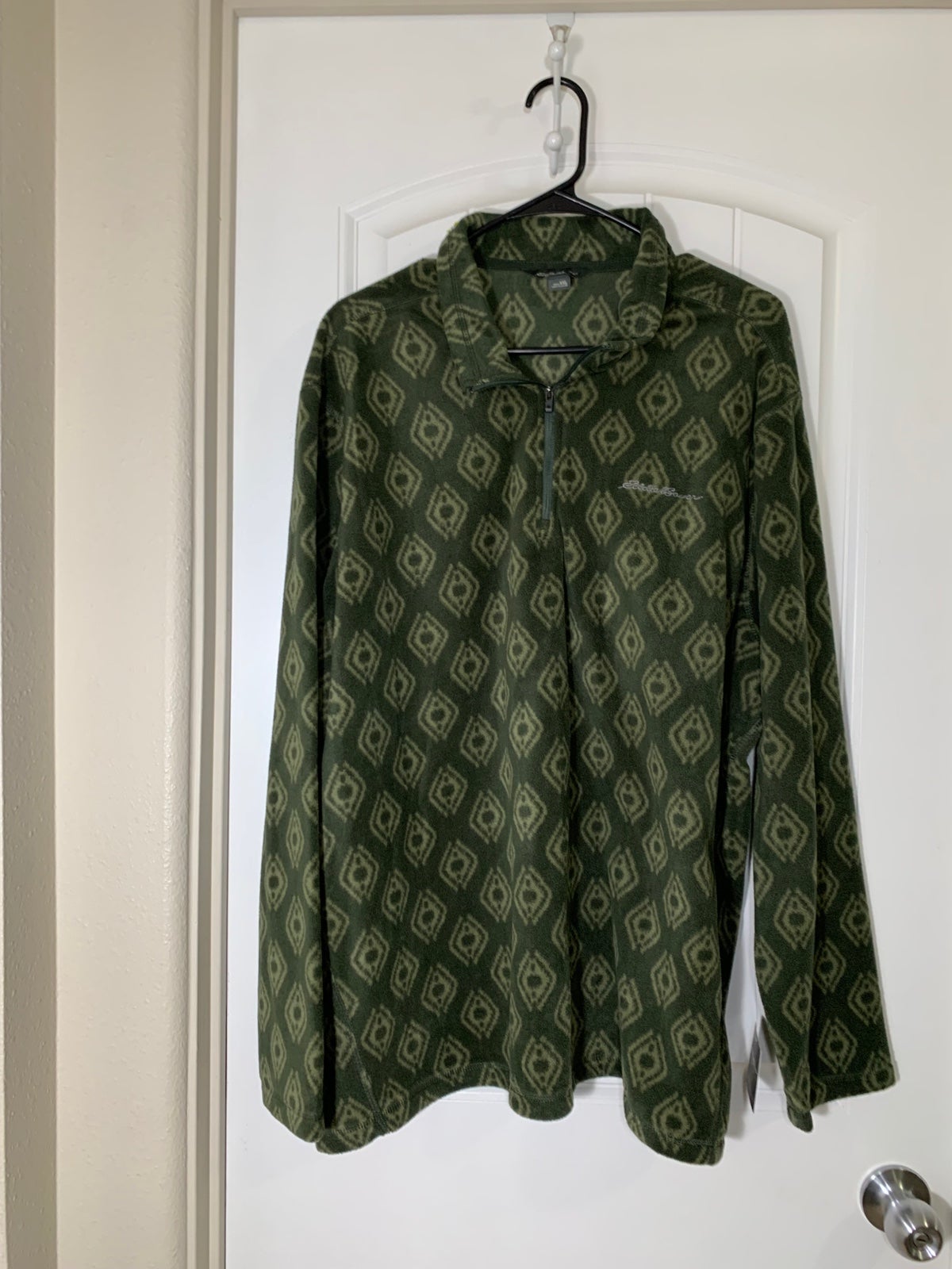 Eddie Bauer Mens Size XXL Green Long Sleeve Venture Fleece Pullover Shirt