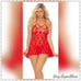 PLUS Red Lace Strappy Lingerie Babydoll