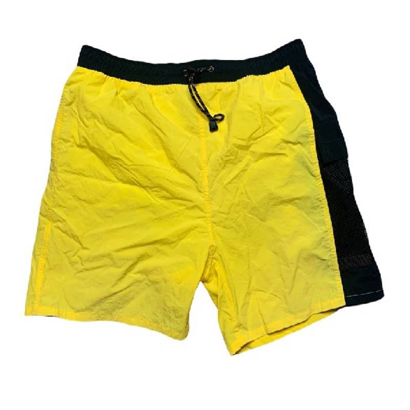 NWOT Vintage Tommy Hilfiger Yellow Black Nylon Mens Swimming Shorts Size Large