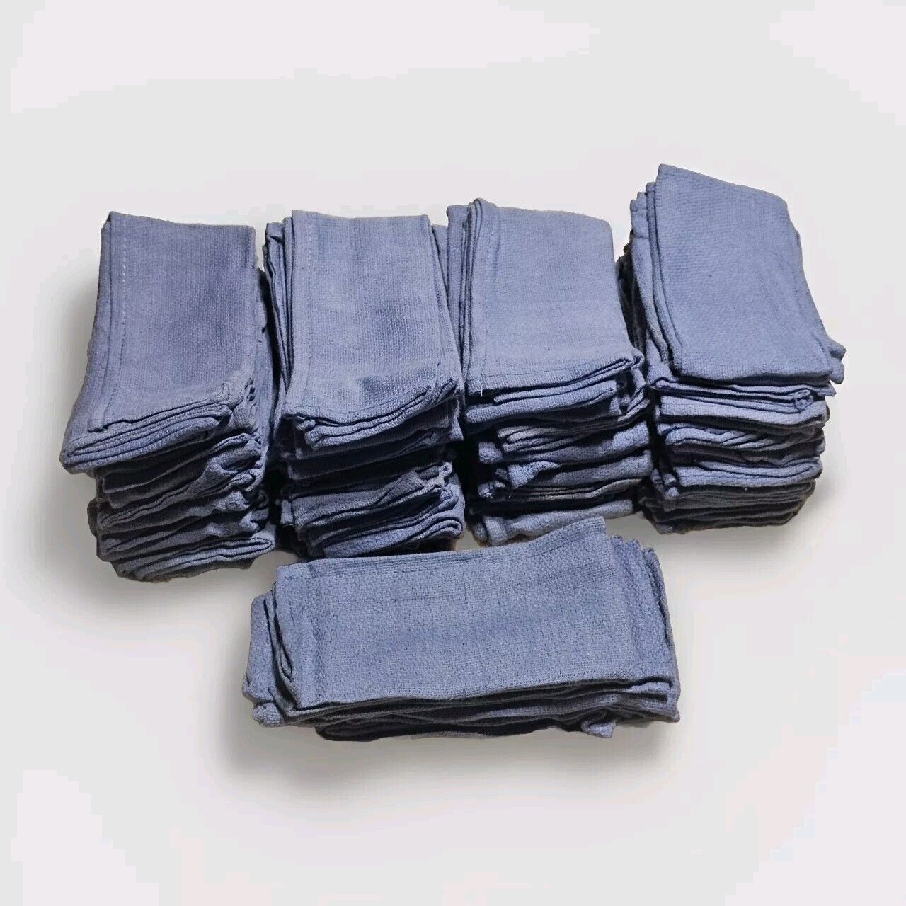 Huck Cleaning Towels 44 Pack Blue Reusable Low-Lint Surgical Cotton Cloth 15x15