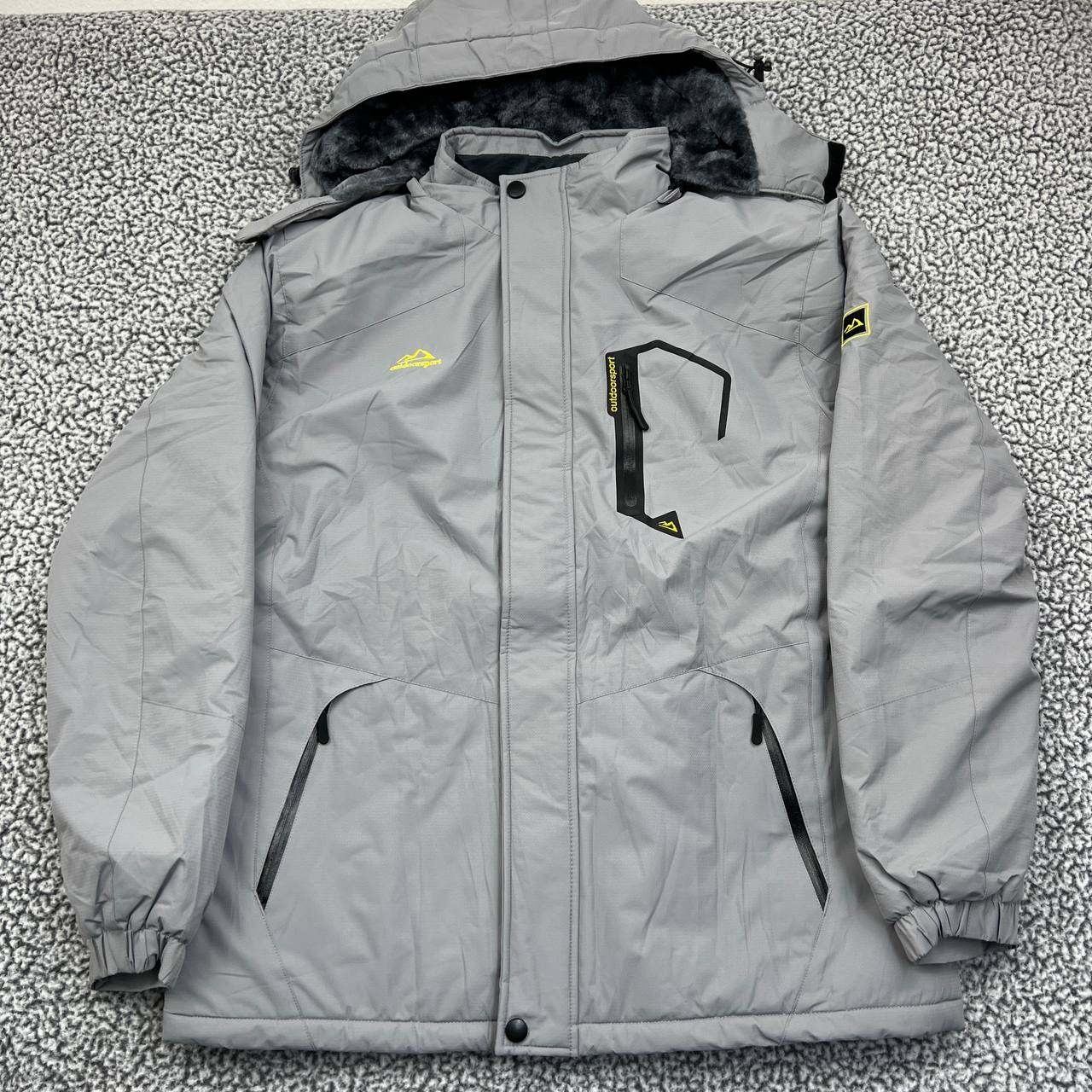 Outdoor Jacket Men Large Gray Waterproof Ski Jacket Fleece Winter Snow New L
