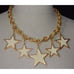 Premier Designs Spangle Ivory Cream Enamel Star Heavy Choker Necklace NOS