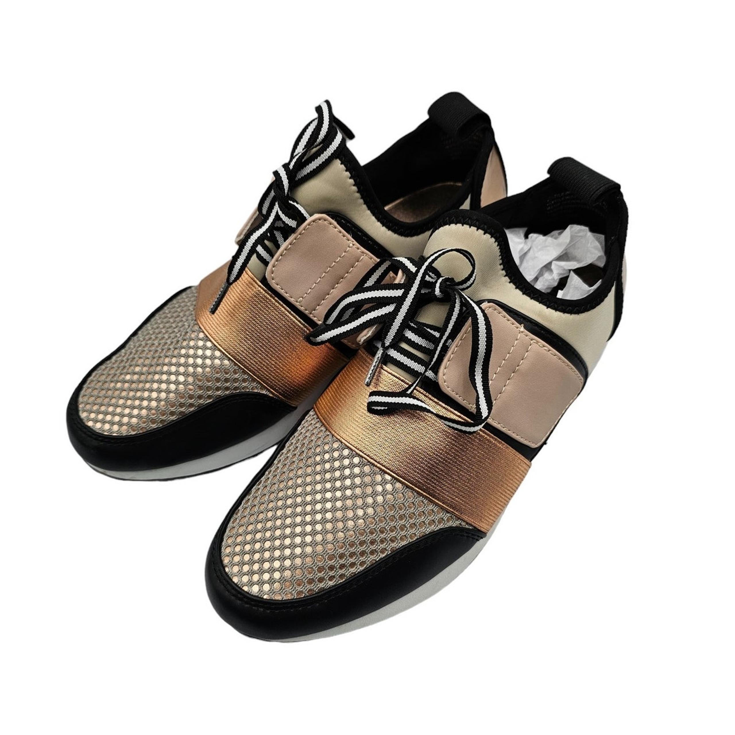 Mossimo Supply Co Womens Sz 7 Faux Leather Mettalic Sneakers Tennis Shoes