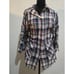 Vintage Mittoshop Plaid Fringe-Trimmed Lightweight Shirt Jacket western size - S