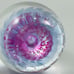 1991 Pink Purple Clear Controlled Bubble Egg Shaped Art Glass Paperweight Signed