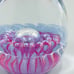 1991 Pink Purple Clear Controlled Bubble Egg Shaped Art Glass Paperweight Signed
