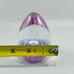 1991 Pink Purple Clear Controlled Bubble Egg Shaped Art Glass Paperweight Signed