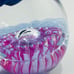 1991 Pink Purple Clear Controlled Bubble Egg Shaped Art Glass Paperweight Signed