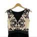 BETSY and ADAM Blush and Black Lace and Satin Mermaid Evening Gown 8