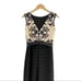 BETSY and ADAM Blush and Black Lace and Satin Mermaid Evening Gown 8