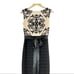 BETSY and ADAM Blush and Black Lace and Satin Mermaid Evening Gown 8