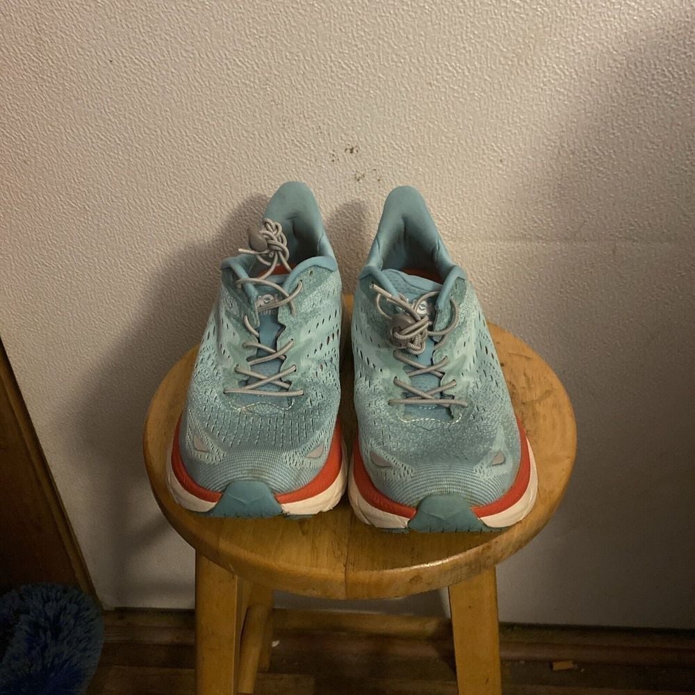 Hoka One One Running Shoes Womens 7.5B Clifton 8 Blue Sneakers Training Road