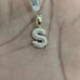 Real Natural Diamond 10kt Yellow Gold Two-tone Bubble Style Initial S Pendant
