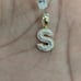 Real Natural Diamond 10kt Yellow Gold Two-tone Bubble Style Initial S Pendant