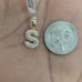 Real Natural Diamond 10kt Yellow Gold Two-tone Bubble Style Initial S Pendant