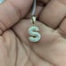 Real Natural Diamond 10kt Yellow Gold Two-tone Bubble Style Initial S Pendant