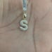 Real Natural Diamond 10kt Yellow Gold Two-tone Bubble Style Initial S Pendant