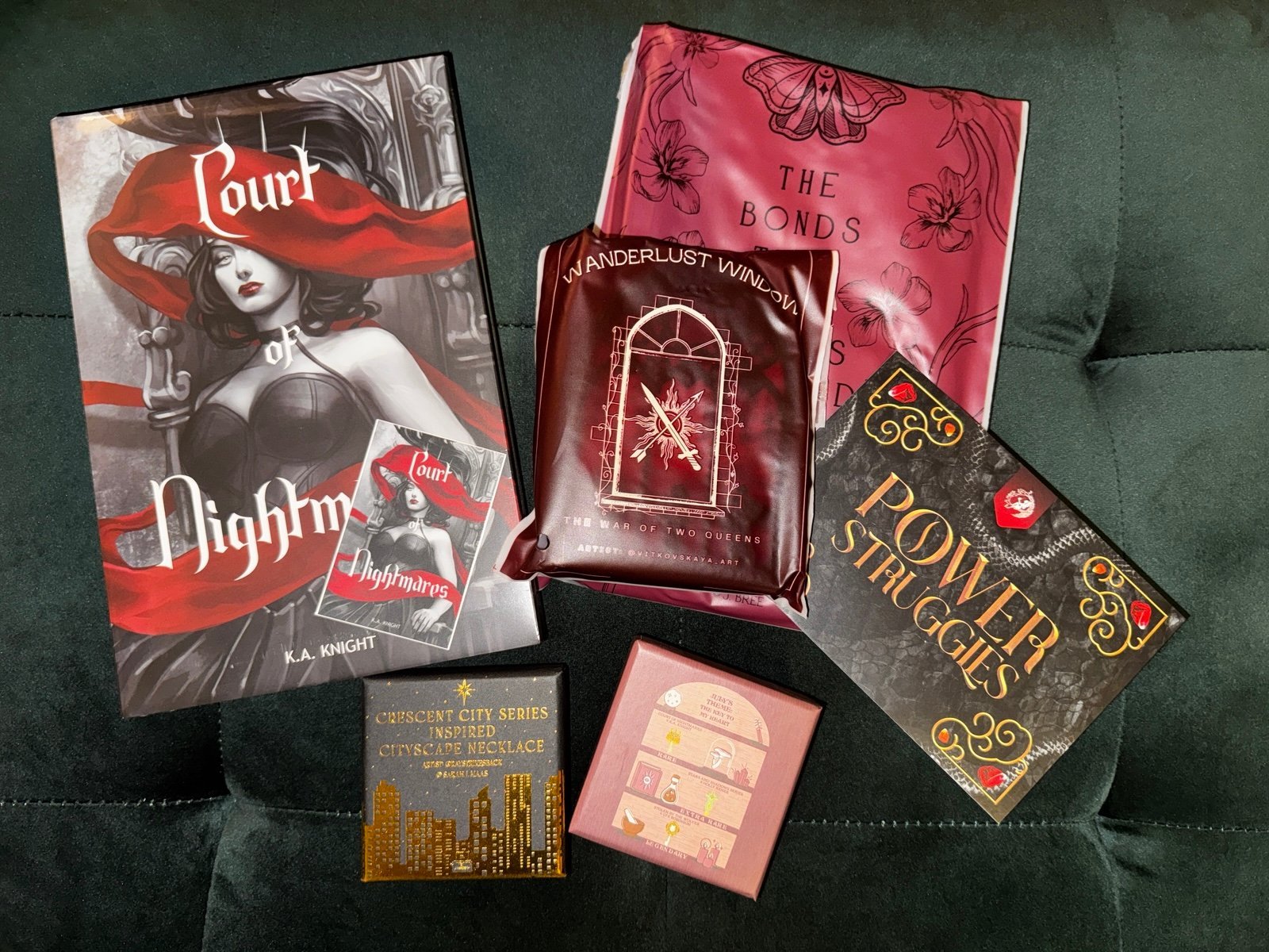 Bookish Box July 2024 Darkly book + goodies