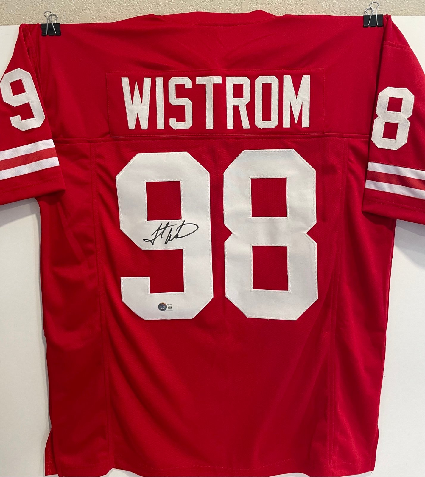 Grant Wisdom Signed Autographed Nebraska Corn Huskers Custom Jersey Beckett COA