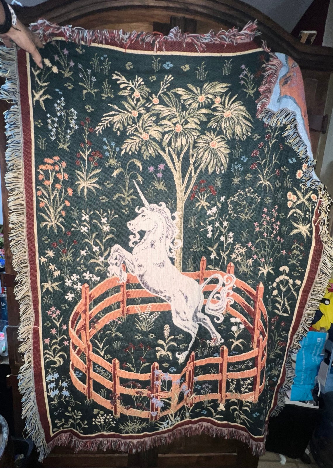 Unicorn Goodwin Weavers Throw Blanket Tapestry Vintage