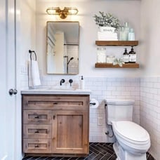 New Set of 2 Bathroom Floating Shelves 16x7 Inch Wall Mounted Farmhouse Decor