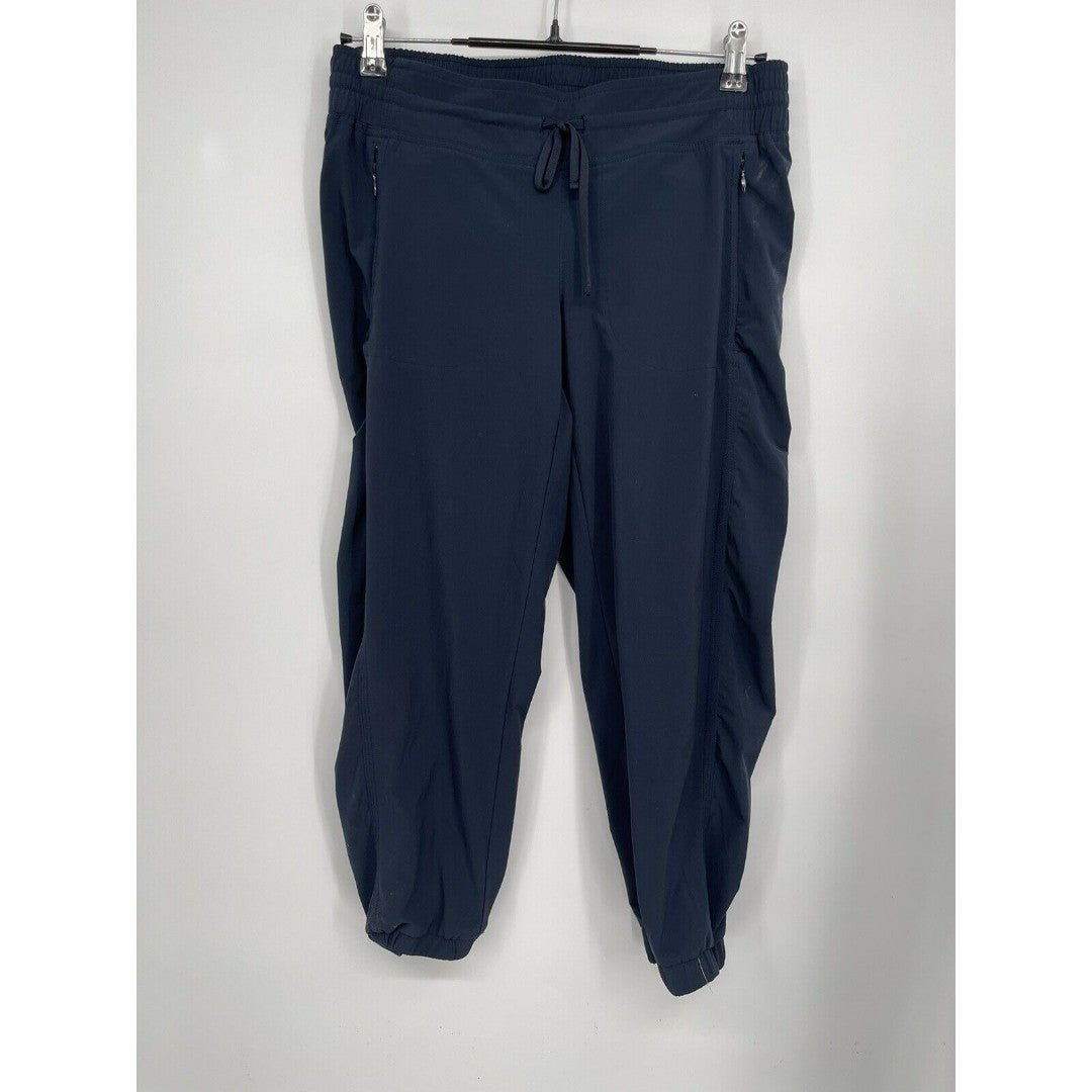 ATHLETA La Viva Navy Blue Crop Ruched Joggers Pants Lightweight Size 6