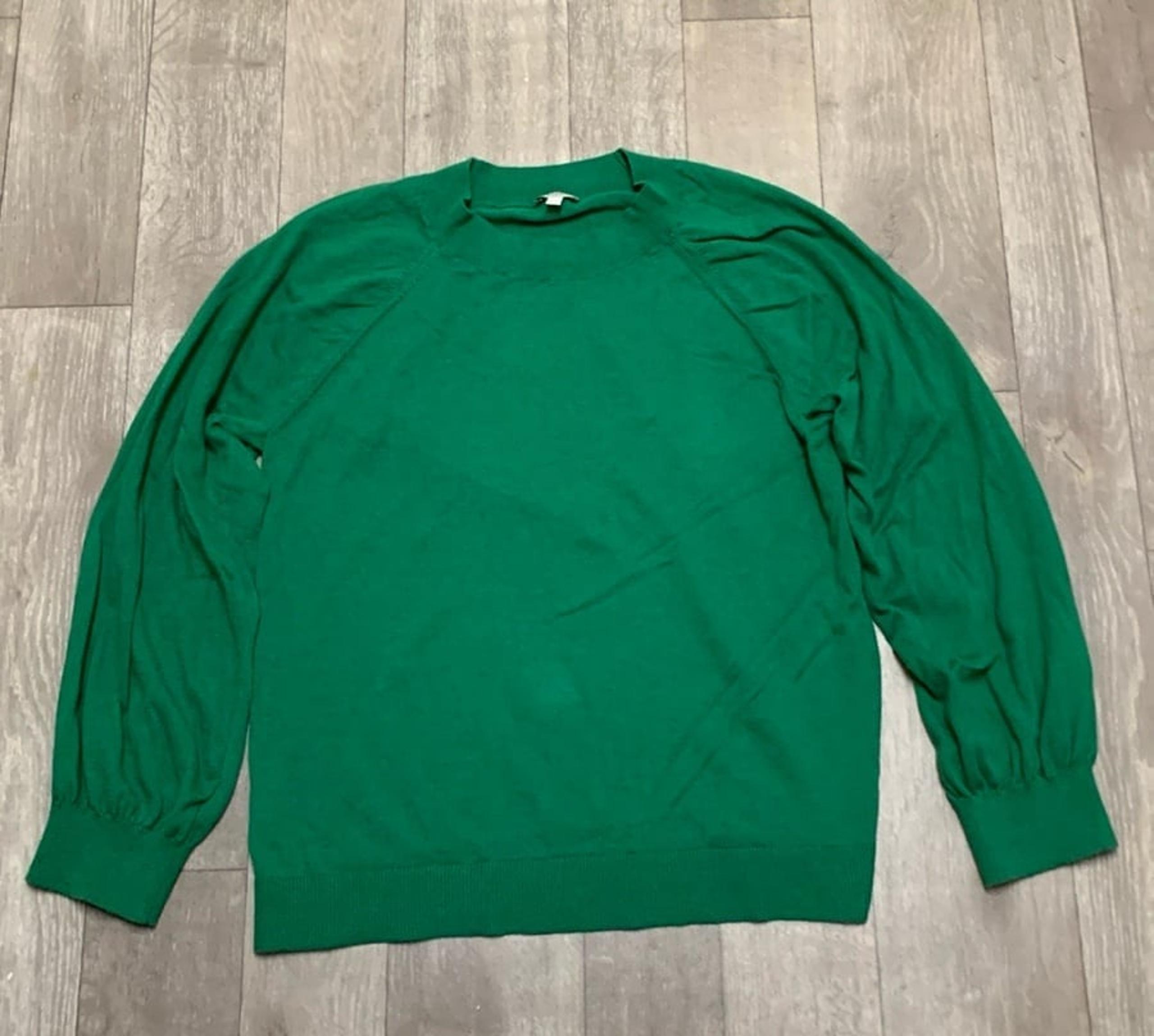 Womens Mock Neck Kelly Green Cotton Blend Pullover Sweater - Talbots