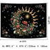 Floral Plants Tapestry Sun and Moon Retro Botanical Flowers Wall Hang Art Decor