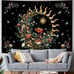 Floral Plants Tapestry Sun and Moon Retro Botanical Flowers Wall Hang Art Decor