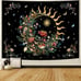 Floral Plants Tapestry Sun and Moon Retro Botanical Flowers Wall Hang Art Decor