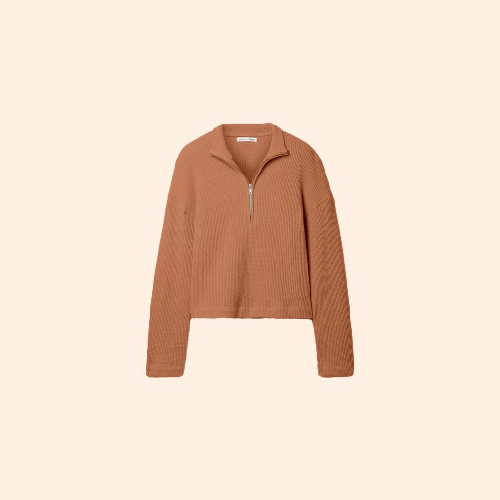 Reformation Yale Waffle Zip (Toffee)