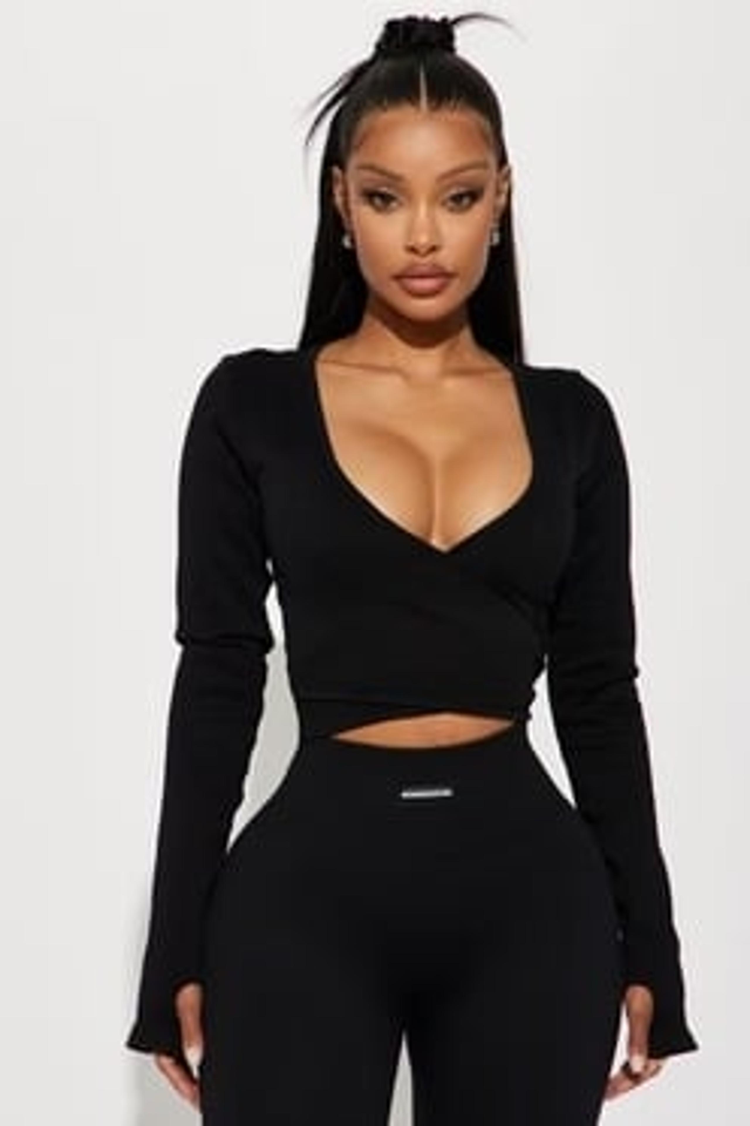 Fashion Nova Namaste Seamless Wrap Active Top