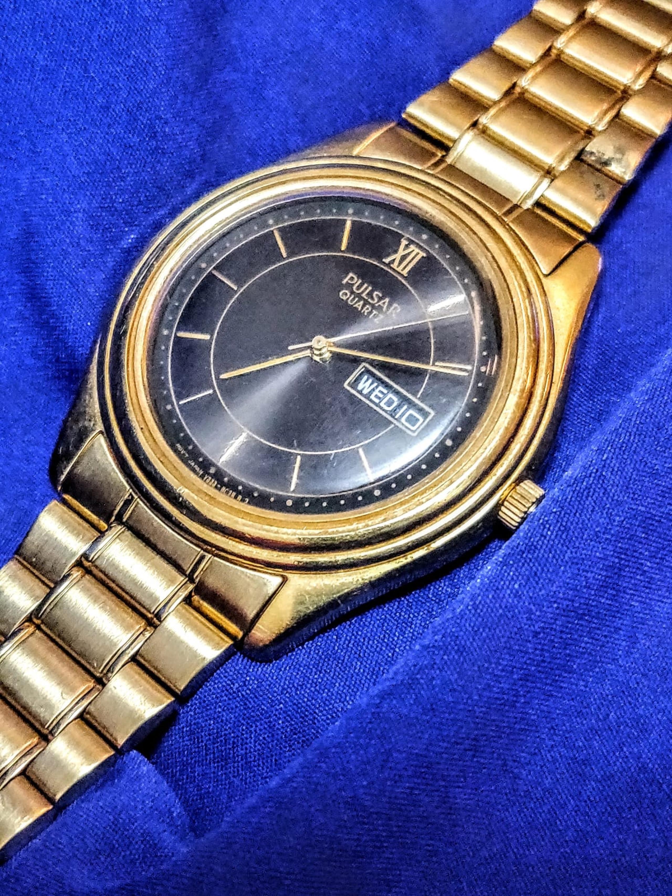 Pulsar by Seiko Day Date 39mm Gold Tone Men's Watch