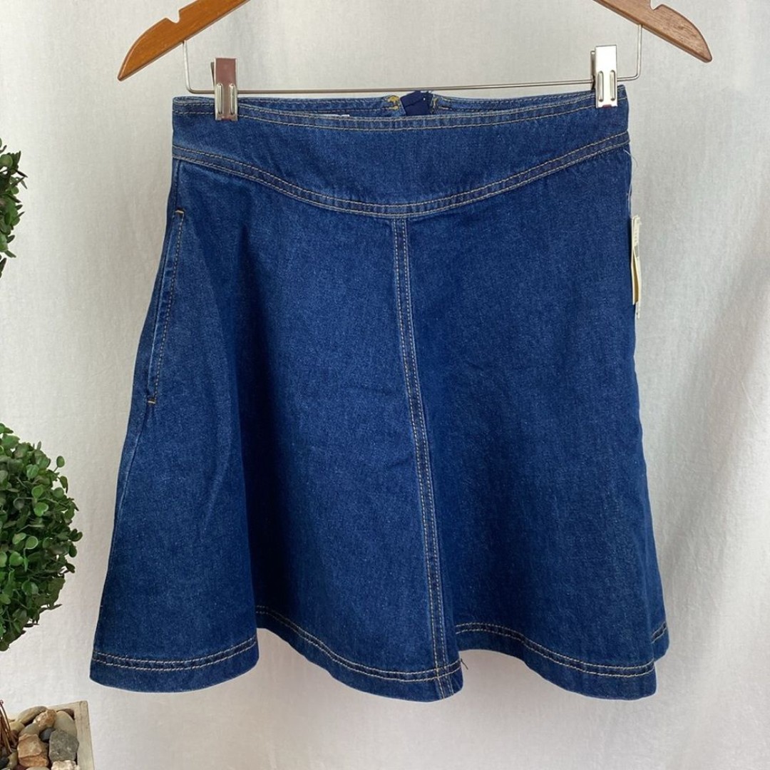 Pilcro & Letterpress Blue Denim A Line Mini Skirt NEW 0