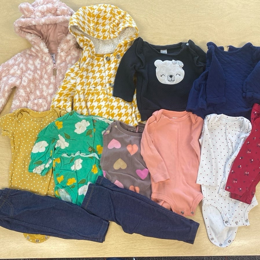 12 piece baby girl bundle; 9 months; carter’s brand
