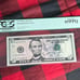 2013 series 5 dollar bill graded 65