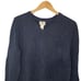 L.L. BEAN Mens Vintage Navy Blue Long Sleeve V Neck Pullover Sweater - Large