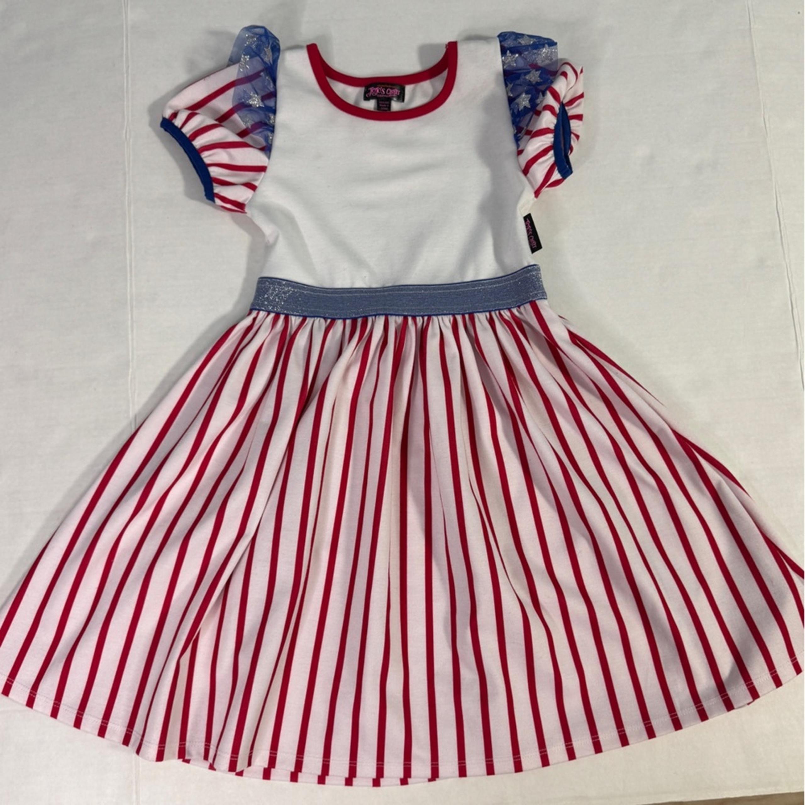 Jo Jo Closet Girls Dress Striped Patriotic Fourth of July Summer Celebration