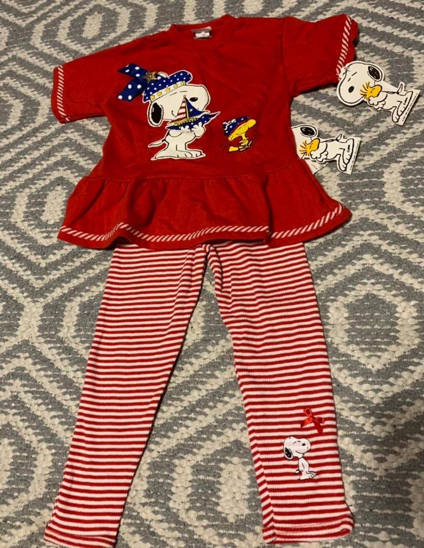 Rare Vintage NEW with Tags Snoopy Buster Brown Outfit 3T Girls
