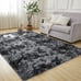 4x6 Shag Area Rug for Living Room, Tie-Dyed Dark Grey Soft Fuzzy Plush