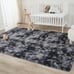4x6 Shag Area Rug for Living Room, Tie-Dyed Dark Grey Soft Fuzzy Plush
