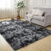 4x6 Shag Area Rug for Living Room, Tie-Dyed Dark Grey Soft Fuzzy Plush