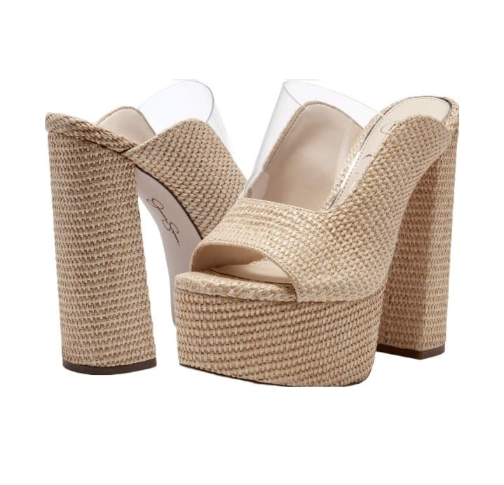 Jessica Simpson Annalyn Natural Tan Bermuda Raffia Platform Sandals Size: 9.5