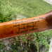 1989 Handmade wooden walking stick with inscription from artisan