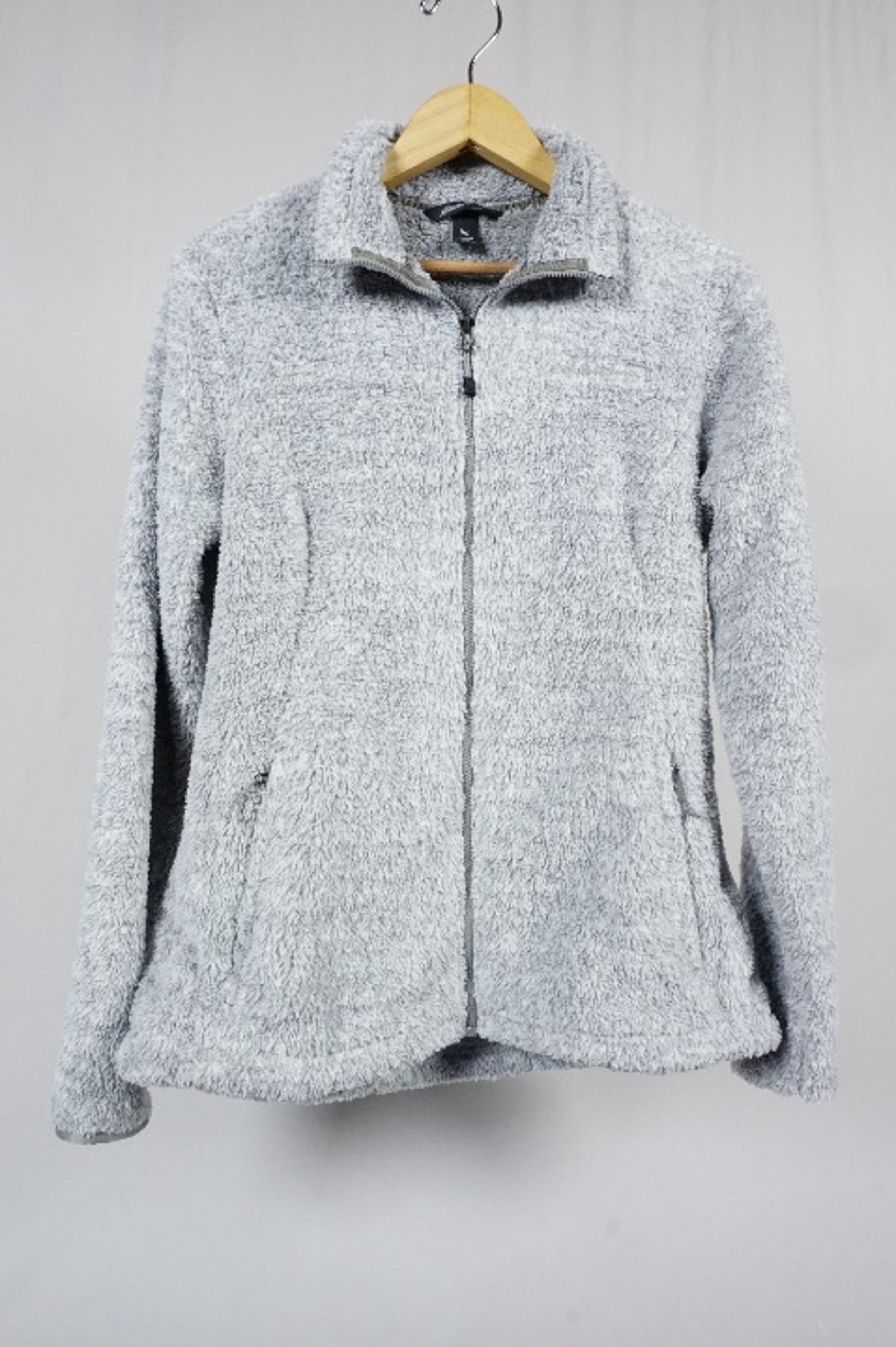 Eddie Bauer Women's Medium Grey Bellingham Fleece Jacket Pockets Zip Up