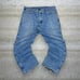 Vintage Wrangler Jeans Baggy Wide Leg Fit Light Wash Denim Fleece Lined 90s